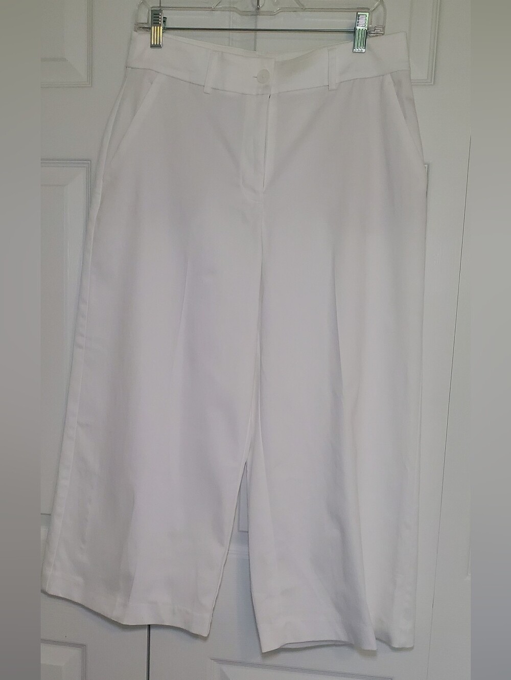 Simply Vera Wang Wide Leg Cropped Ankle Pants, Size 10, White